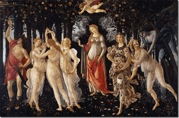 BOTTICELLI. 1482. LA PRIMAVERA, GALERÍA UFFIZI, FLORENCIA